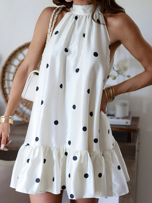 Elegant Women's Cat Ears Dot Allure Mini Dress