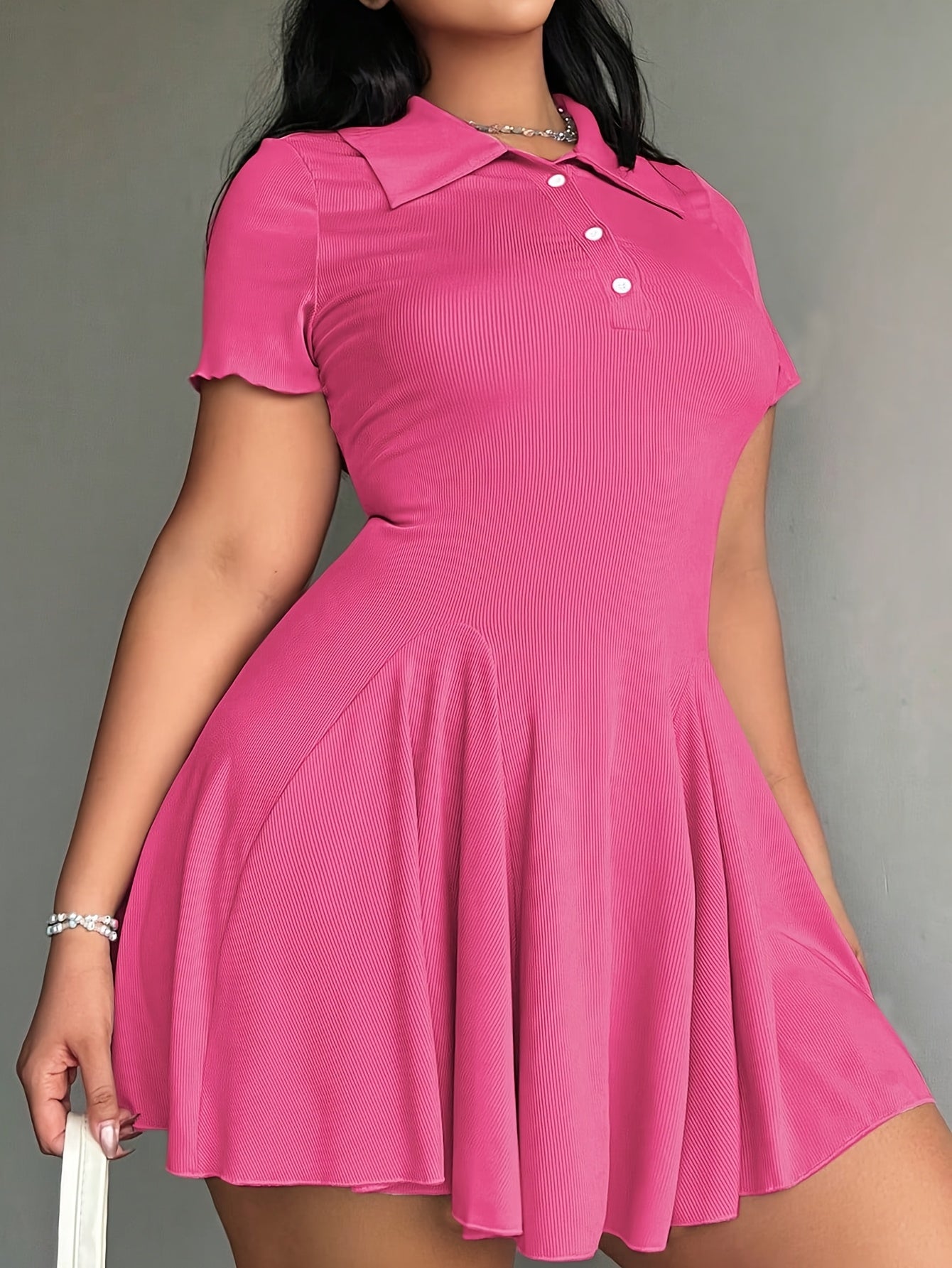 Women'S Casual Tennis Polo Dress - Short Sleeve, Button-Up Collar, Ribbed Texture, Knee-Length with Paddles, Beige, Casual Wear|Short Sleeve Dress|Buttonup Collar, Tennis Dress