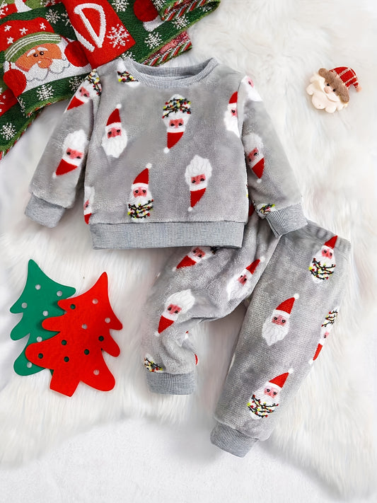 Kids' Christmas Plush Sweatsuit Set