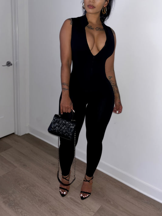 Women's Sculpted Chic Suit Sleeveless Jumpsuit
