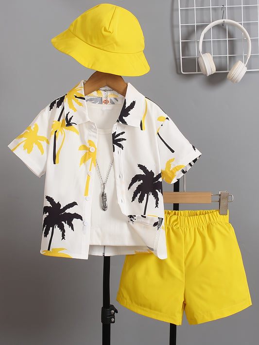 Boys Casual Coconut Tree Outdoor Wear