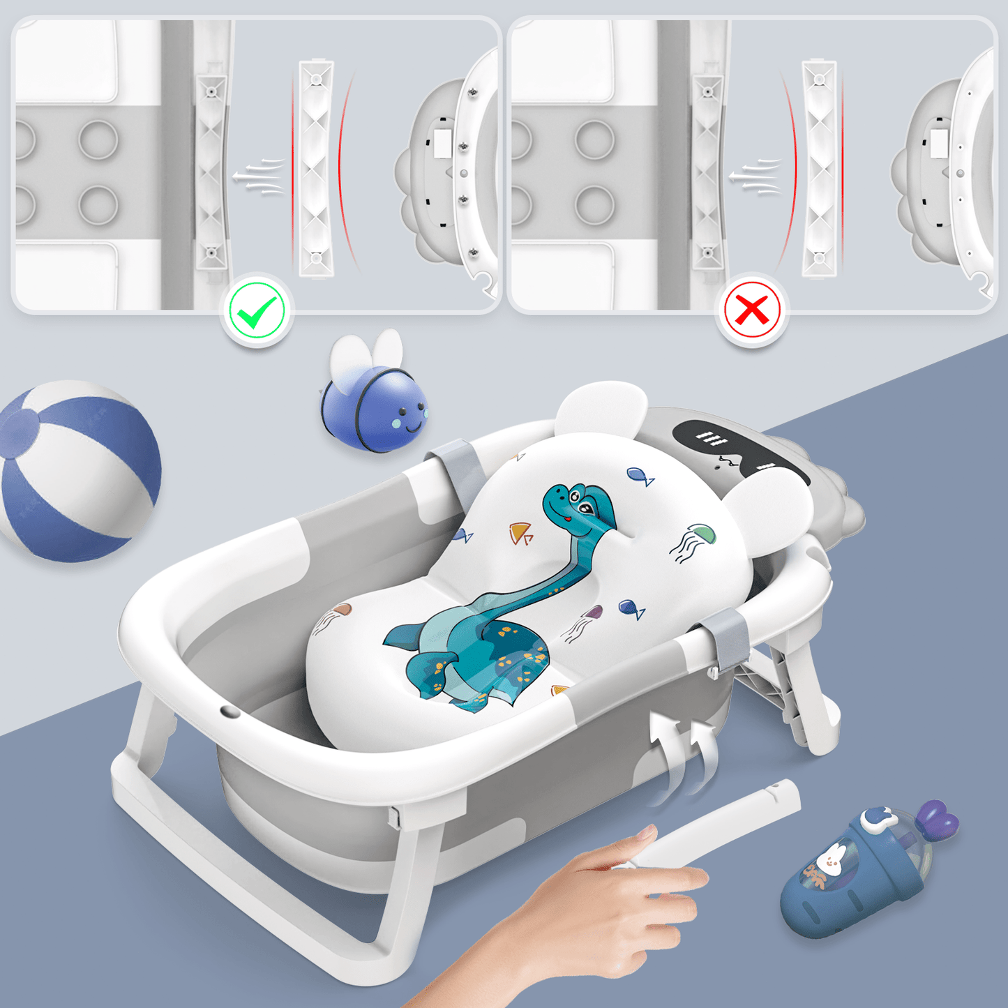 Foldable Baby Bathtub, Baby Essentials For Newborn Baby Bath tub