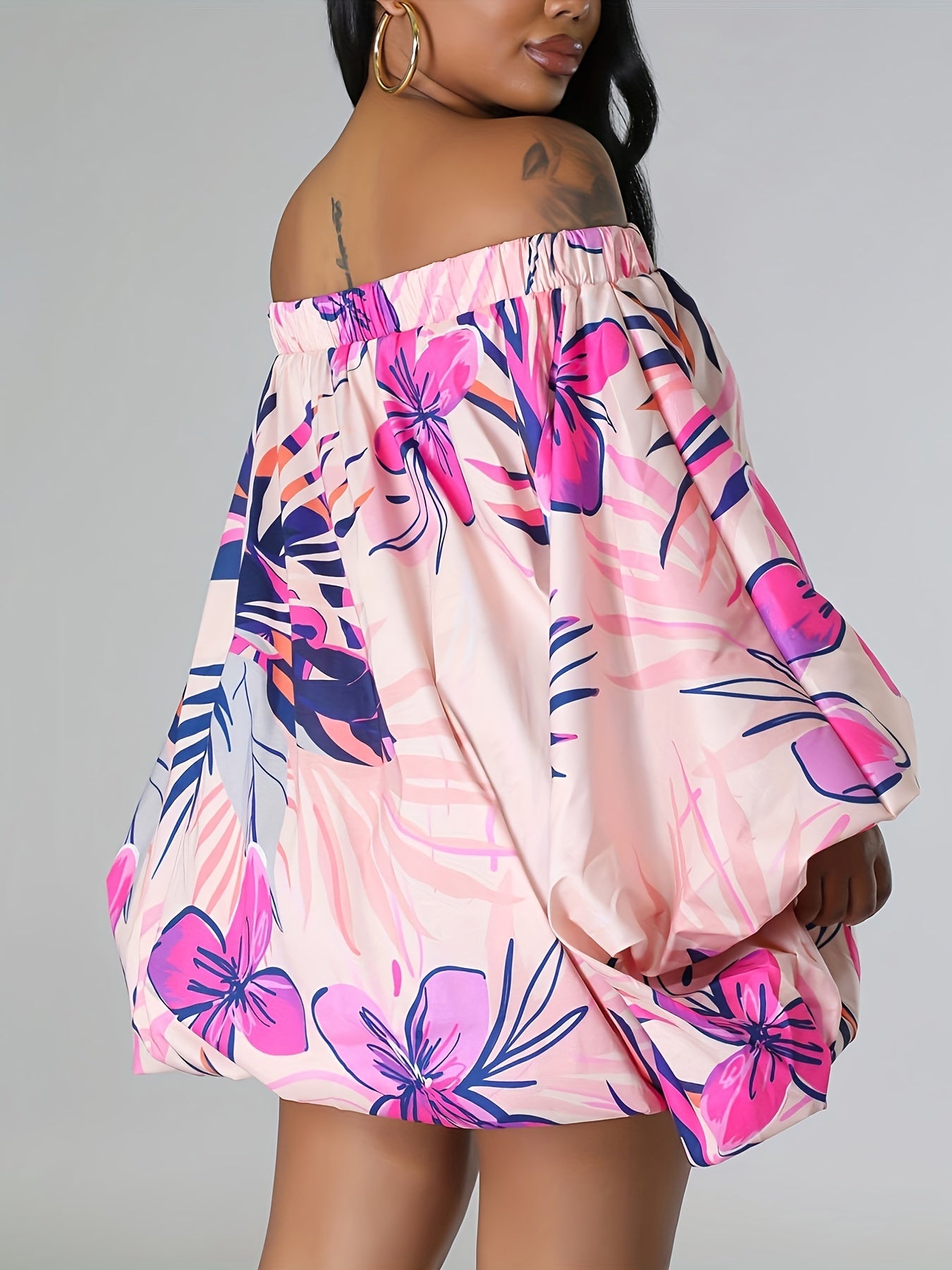 Vibrant Off-Shoulder Elegance