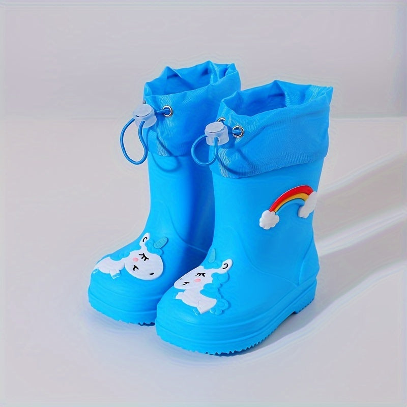 PEYOUR Youngsters' Cute Cartoon Rain Boots