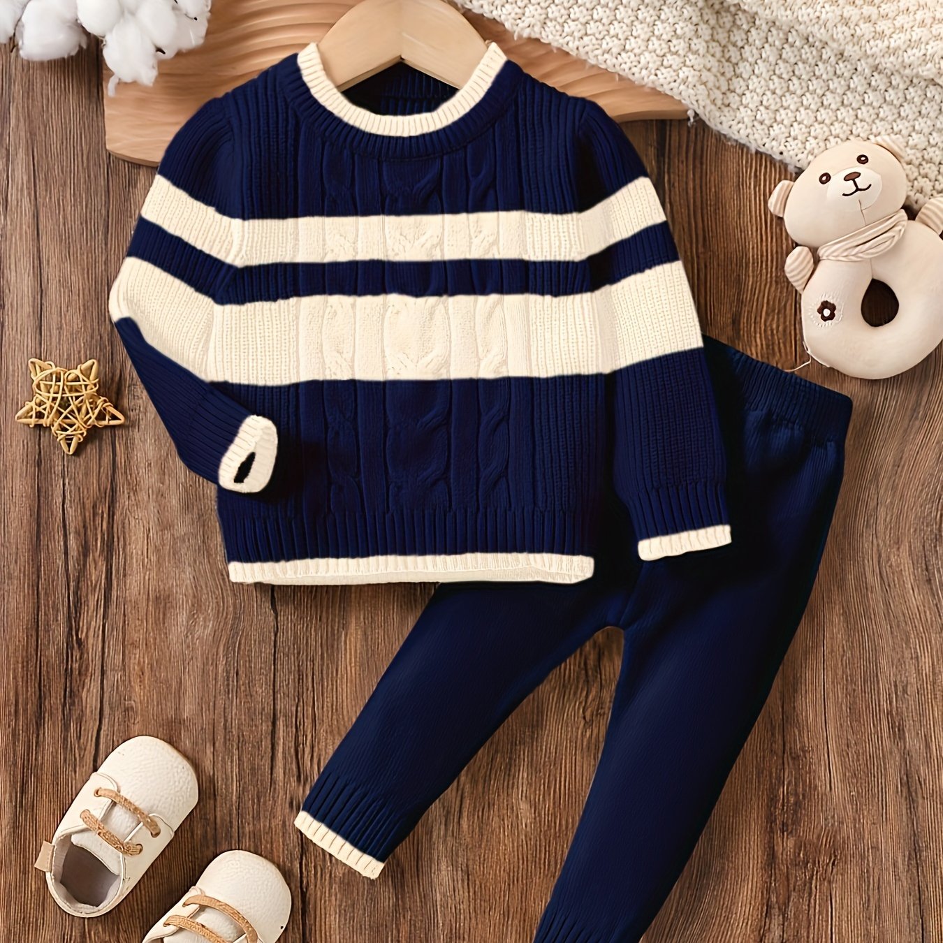 Boys' Cozy Knit Sweater & Pants Set