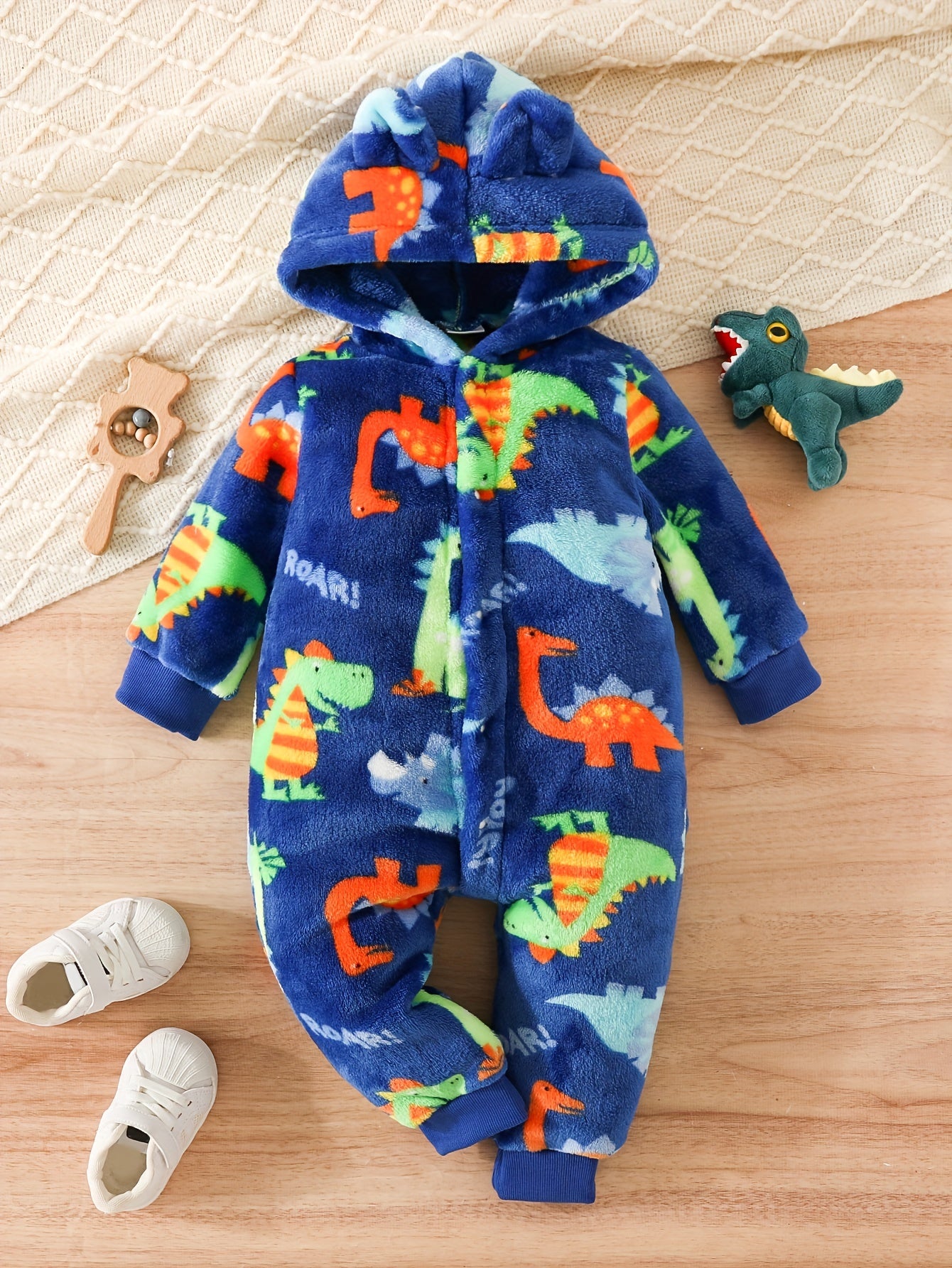 Cartoon Print Hooded Onesie