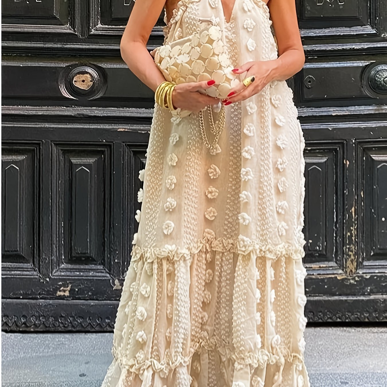 Bare Bloom Embroidered Dress