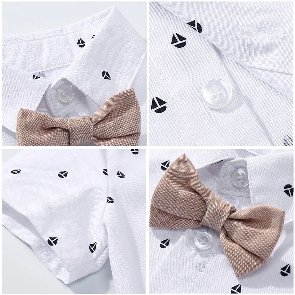 Gentleman Outfit Suit Set Baby Tie Bow Hat