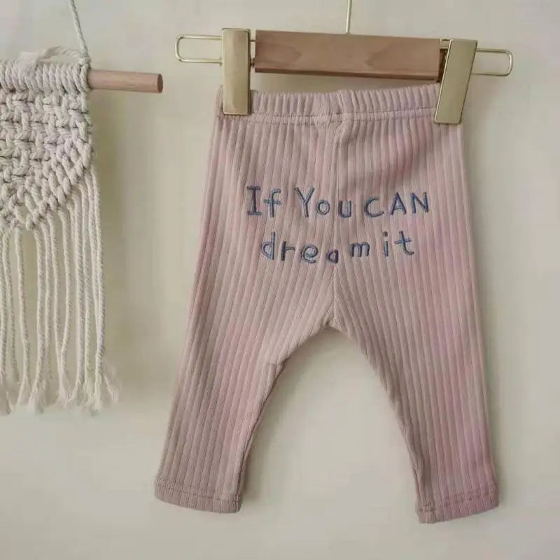 Baby Leggings  Letter Print Embroidery