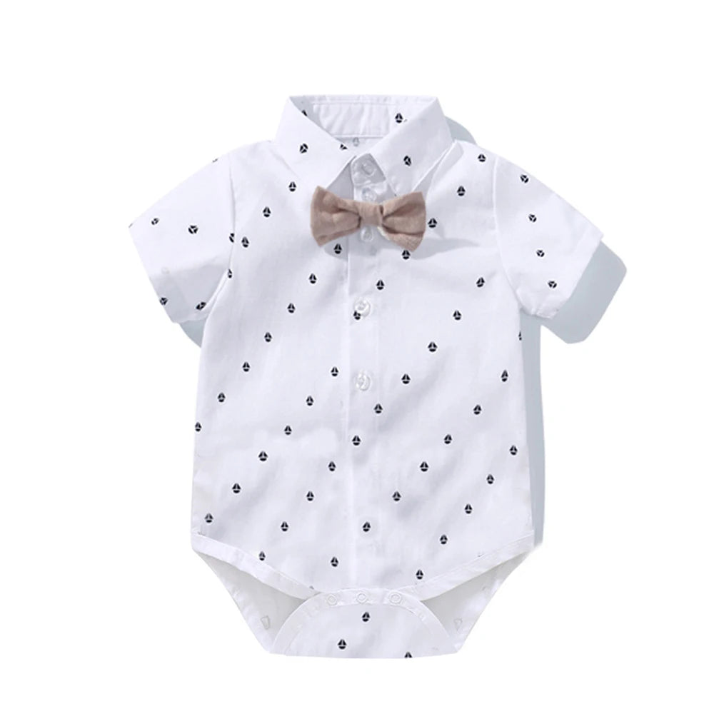 Gentleman Outfit Suit Set Baby Tie Bow Hat