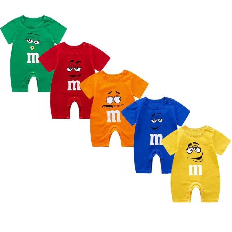 Baby Boys Short Sleeve Rompers Cotton Newborn Girls Jumpsuit Toddler Baby Climbing Suit For 0-24M