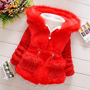 Baby Jacket Thicken Warm Winter Jackets For Girls Sweater Coat Fashion Infant Hooded Outwear