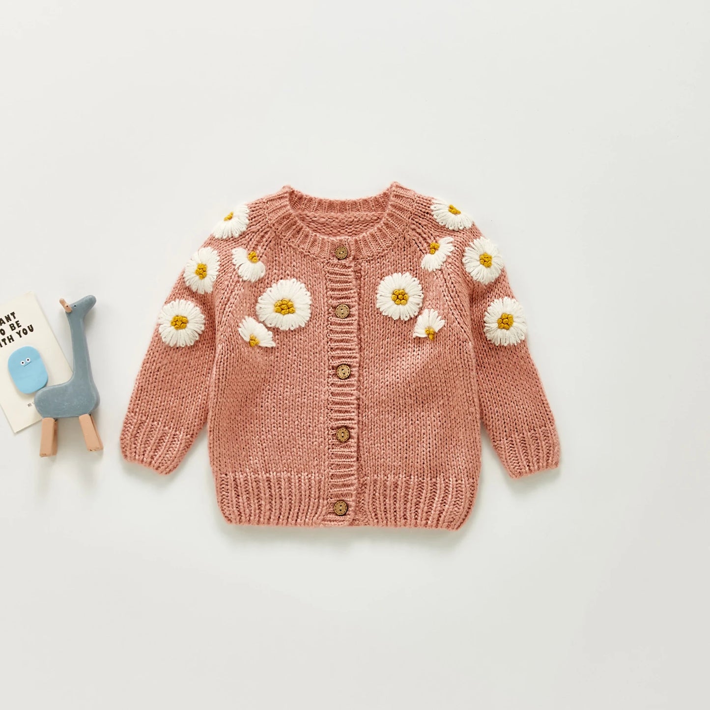 Citgeett Autumn Winter Infant Baby Girls Boys Lovely Sweater Cardigan Long Sleeve Single Breasted Flowers Knit Jacket Clothes