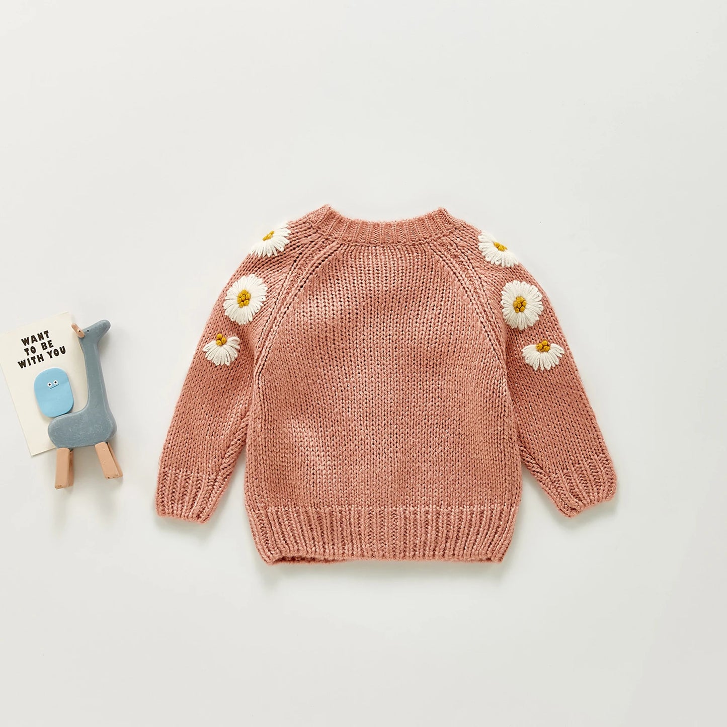 Citgeett Autumn Winter Infant Baby Girls Boys Lovely Sweater Cardigan Long Sleeve Single Breasted Flowers Knit Jacket Clothes