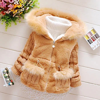 Baby Jacket Thicken Warm Winter Jackets For Girls Sweater Coat Fashion Infant Hooded Outwear