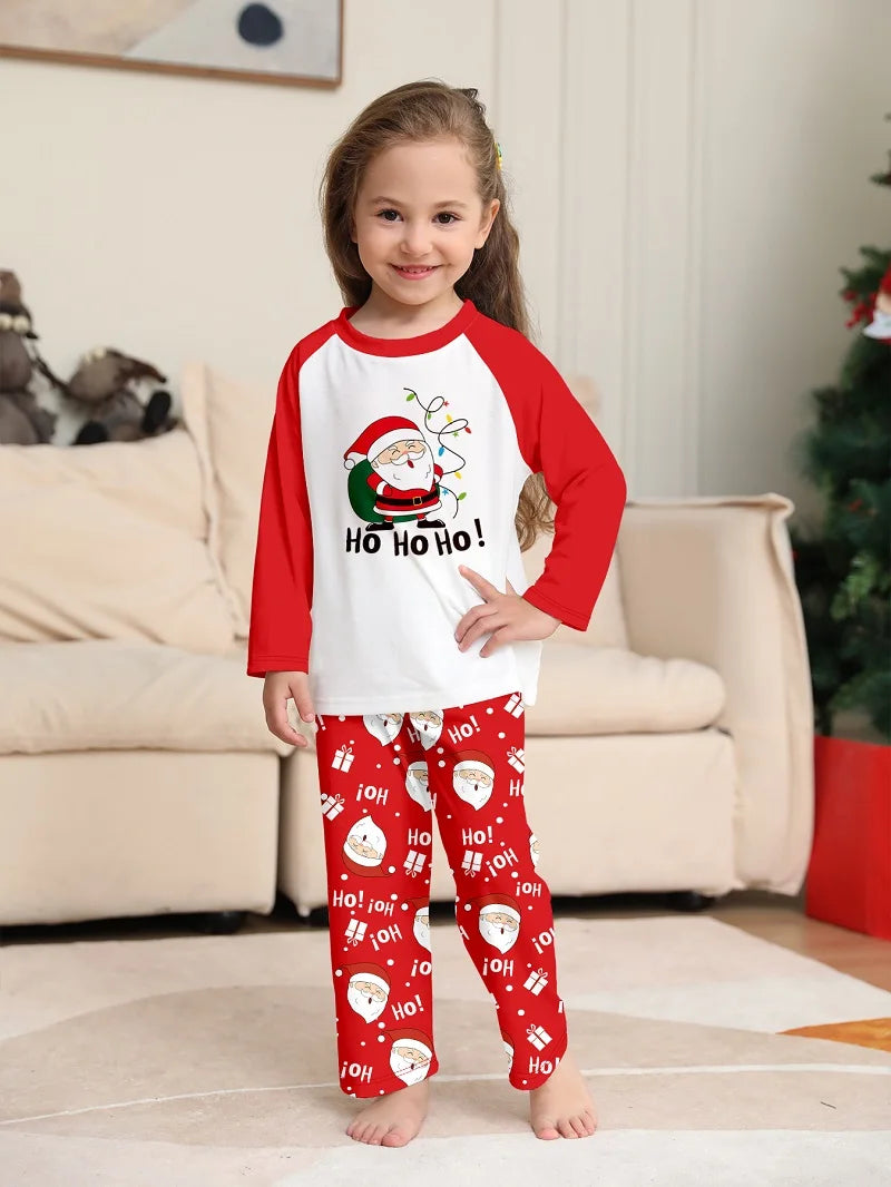 HO HO HO Printed Adult Kid Baby Family Matching Outfits Christmas Family Pj's