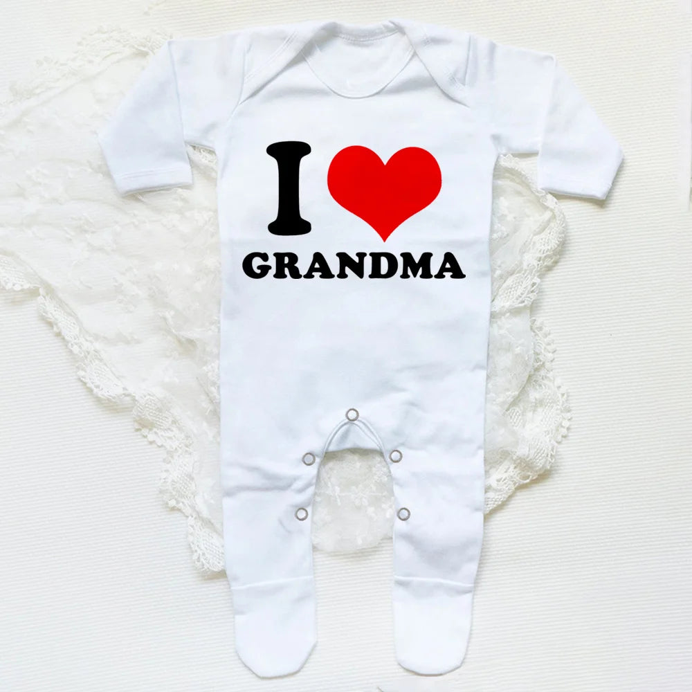 I Love "Family Members Labels" Romper Suit