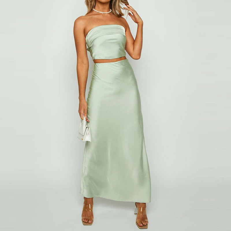 Botanical Escape Slit Skirt & Tube Vest Co-Ord