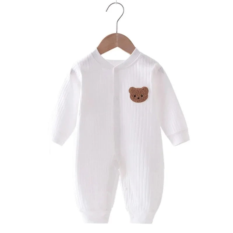 Newborn Jumpsuit Cartoon Bear Long Sleeves Baby Rompers for Boys Girls Autumn Clothes Infant Outfit Toddler Onesie 0-18M