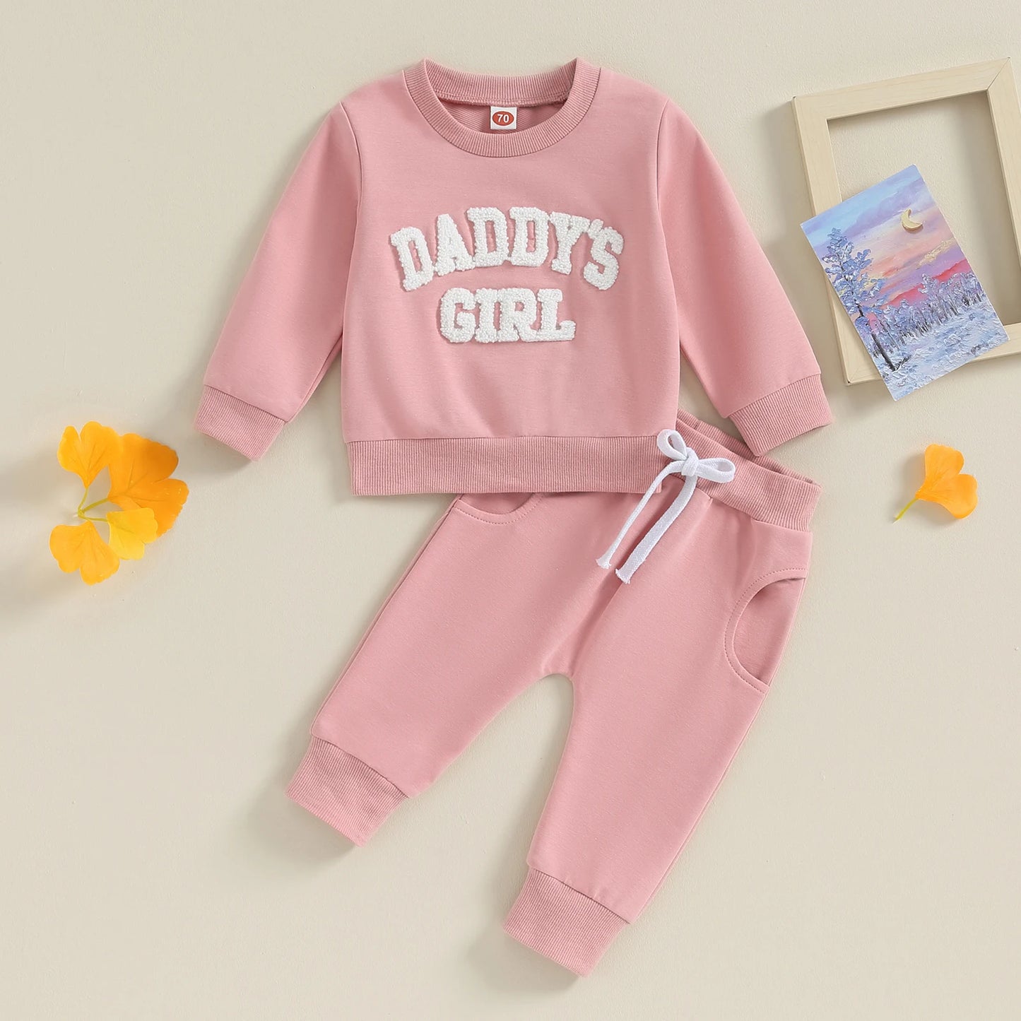 ma&baby 0-3Y Newborn Infant Baby Girl Clothes Sets Letter Embroidery Long Sleeve Tops Pants Casual Fall Spring Outfits