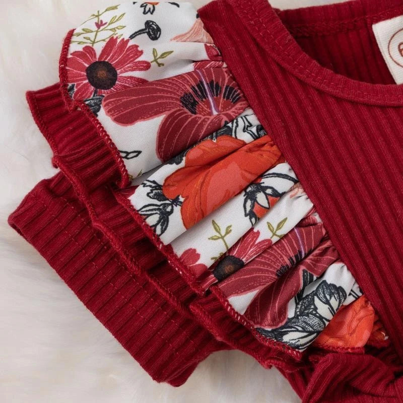 Baby Girl Dress With Bowknot Striped Jumpsuit Cotton Dress For Newborn Floral Clothes Baby Crawling Clothes