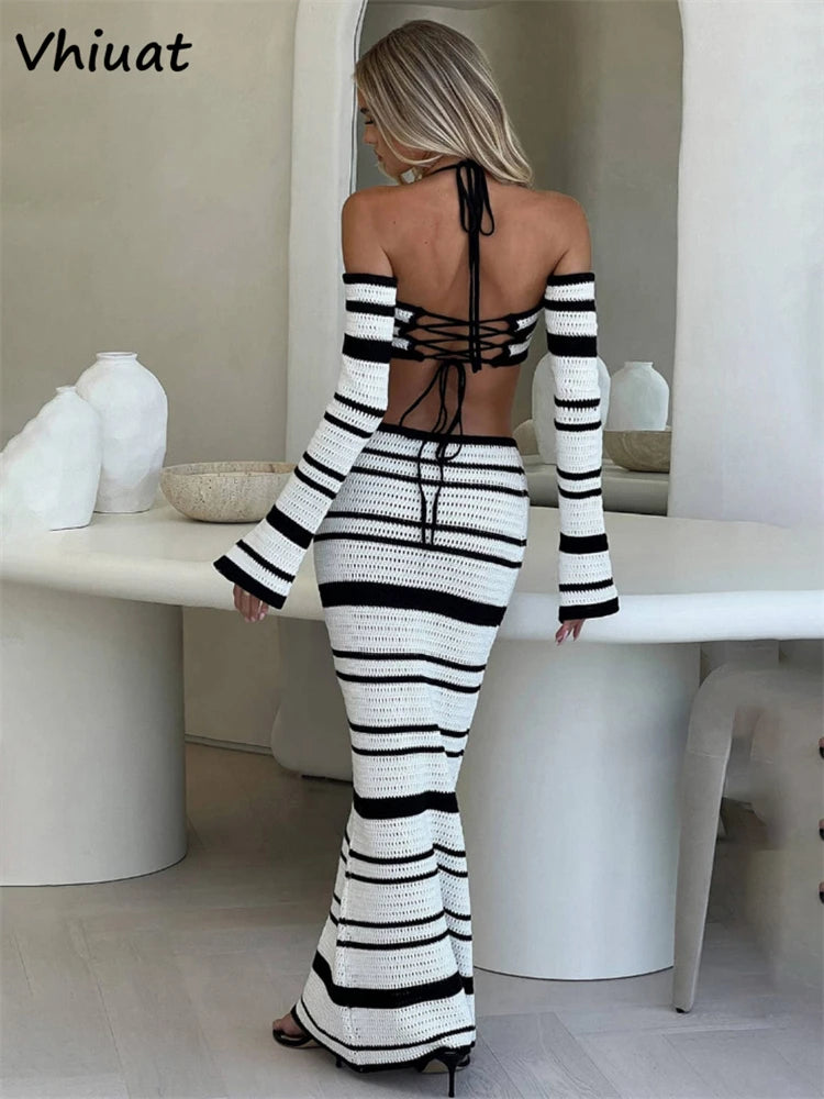 Summer Sunset Top & Maxi Skirt Serenity Sands Luxe Knitwear Co-Ord