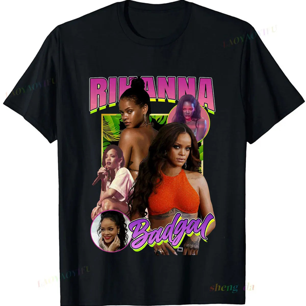 The America Famous Fashion Popular Playera Rihanna Printed T-shirt  High Quality Unisex Camisetas Gothic  Letter Graphic Tops