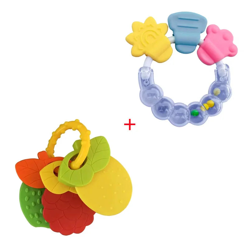 Newborn Chews Food Grade Teethers Training Bed Toy  Baby fruit item Feeding Infant Rattle