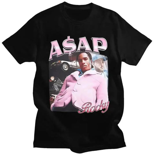 ASAP Portrait Graphic Aesthetics Fashion Hip Hop Oversized Short Sleeve T-Shirt