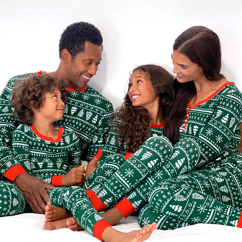 Christmas Family Matching Pajamas Set Mother Father Kids Clothes Family Outfit