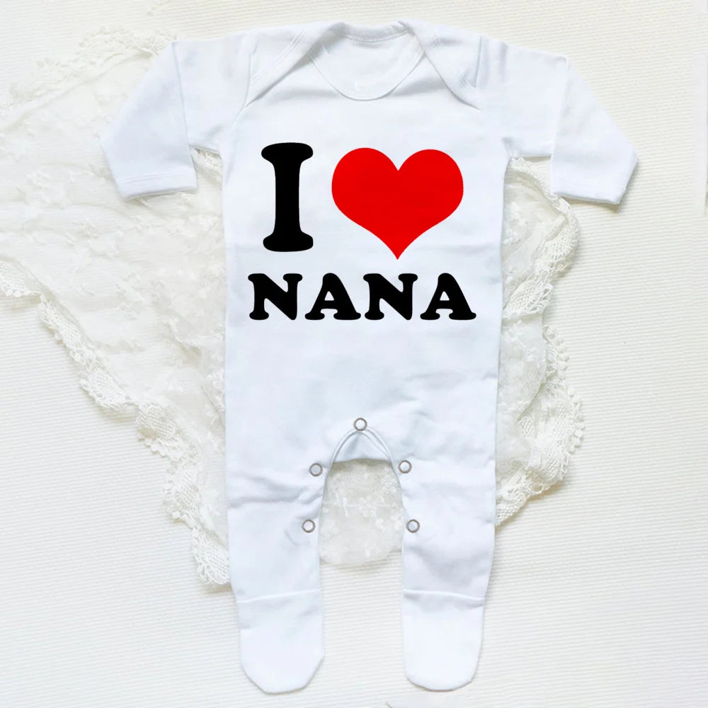 I Love "Family Members Labels" Romper Suit