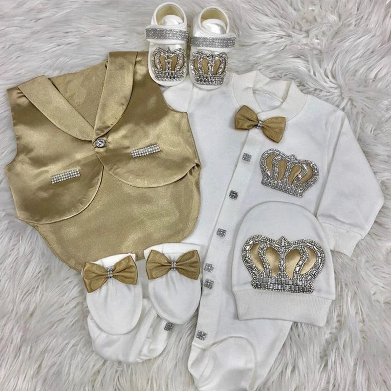 Newborn Baby Boy Outfits Blazer Vest Kids Clothing Cotton Infant Products Body Suit Shirt Pants Mittens Receiving Blanket