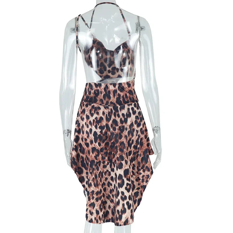 Leopard Wild Nights Leopard Halter Mini Dress
