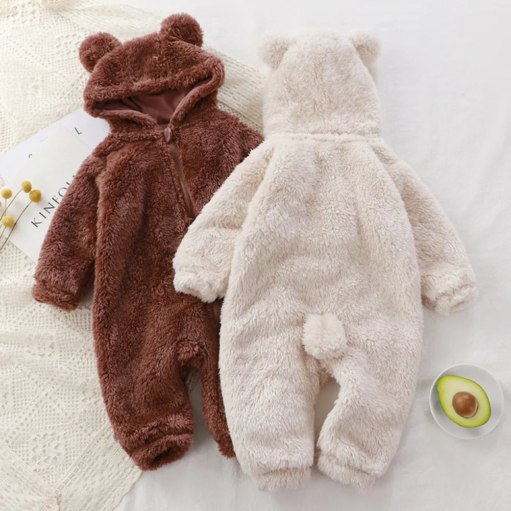 Winter Baby Clothes Cute Cartoon Bear Baby Rompers Pajamas