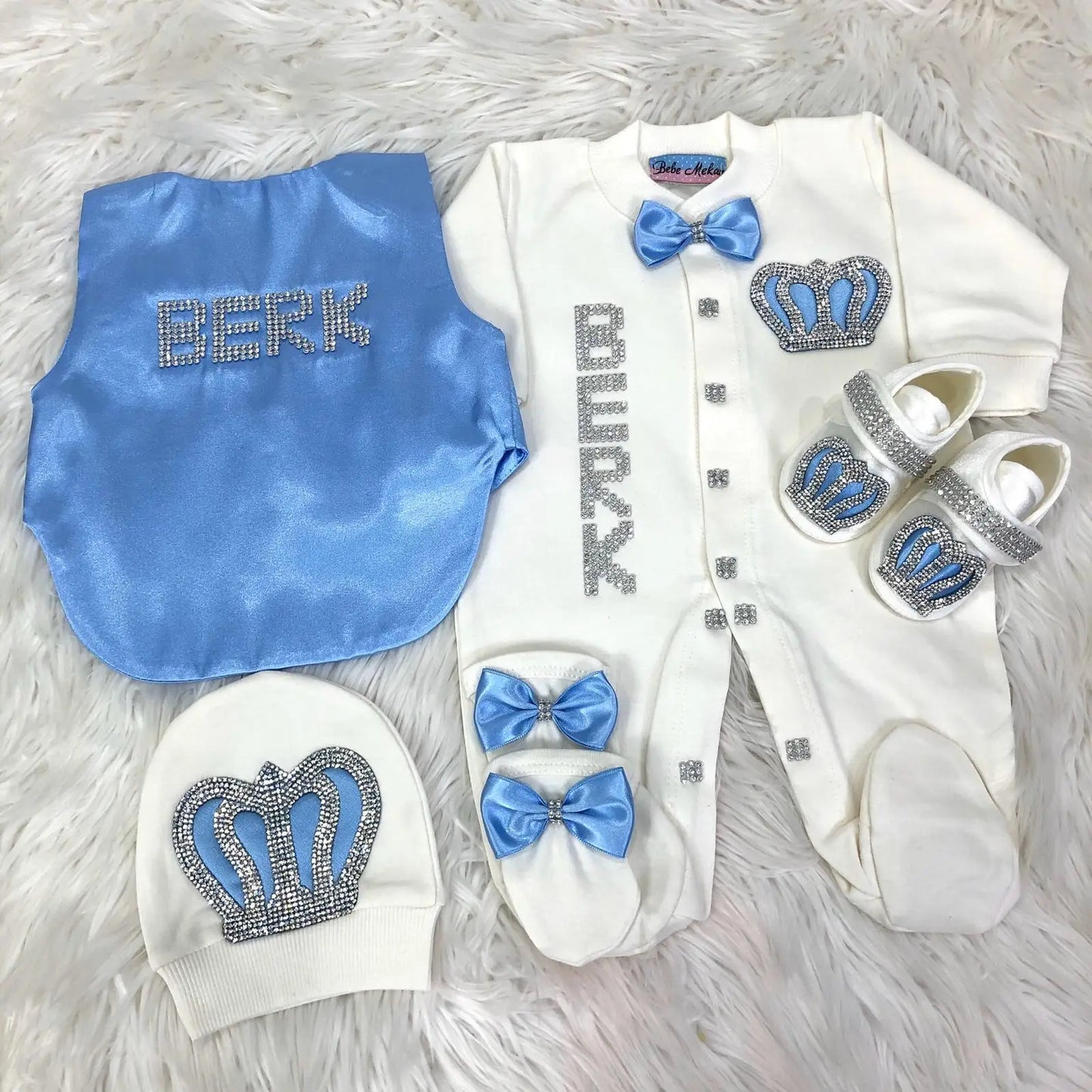 Newborn Baby Boy Outfits Blazer Vest Kids Clothing Cotton Infant Products Body Suit Shirt Pants Mittens Receiving Blanket