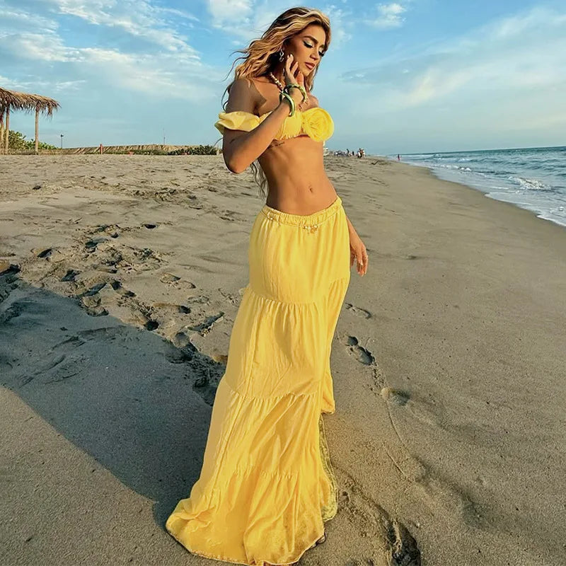 Island Glow Dreamy Off Shoulder Summer Co-Ord