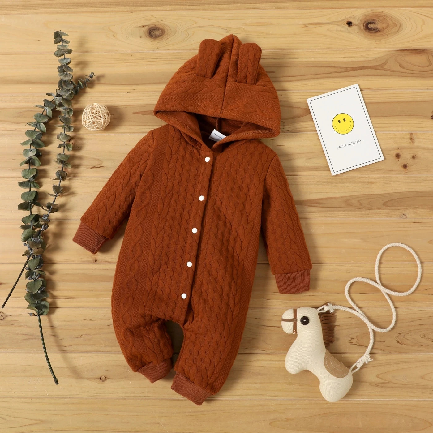 Unisex Baby Romper Lovely Ears Hooded