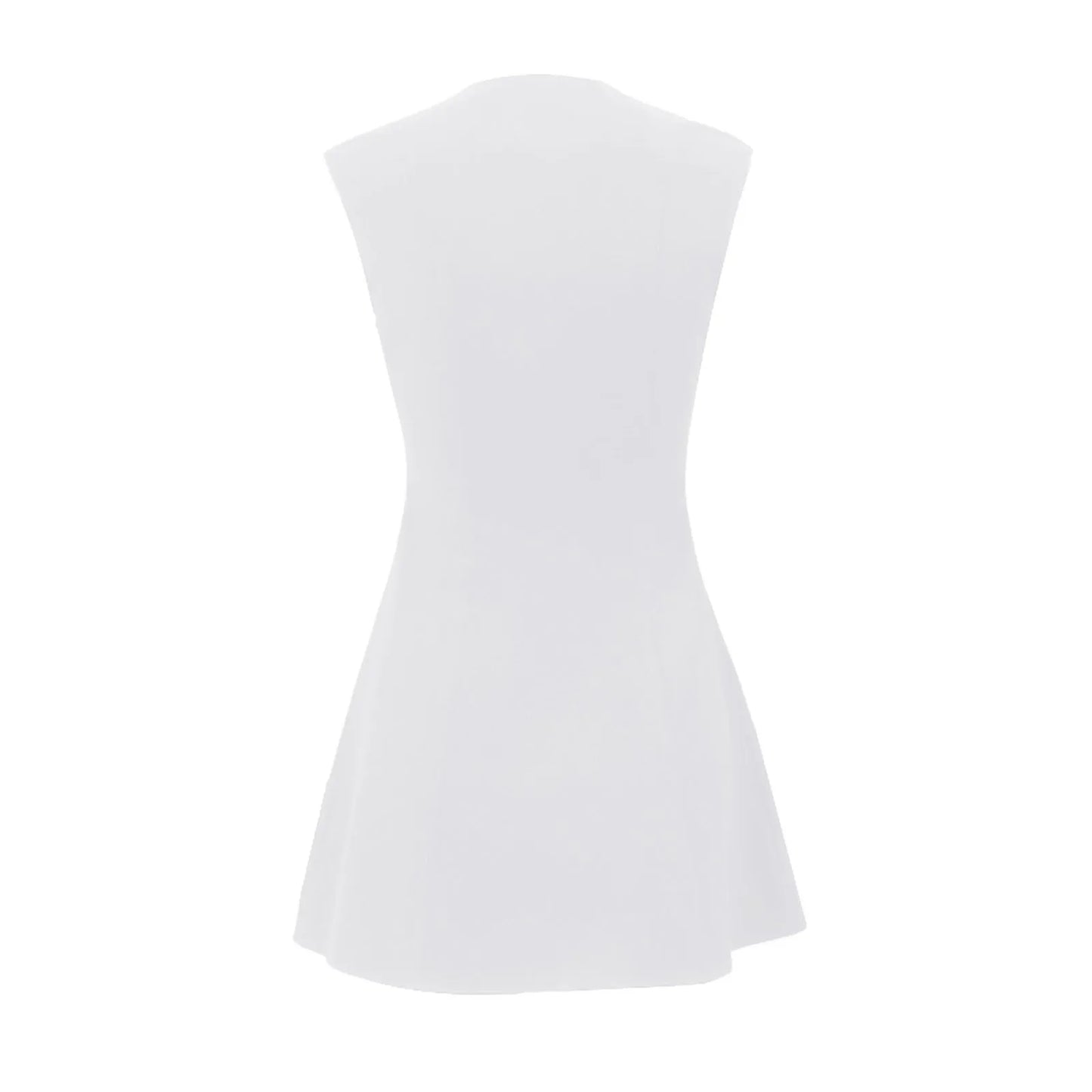 Elegant Mini Suit Dress Women Solid Sleeveless Zipper Fake Pockets Casual Concise Commute Dresses