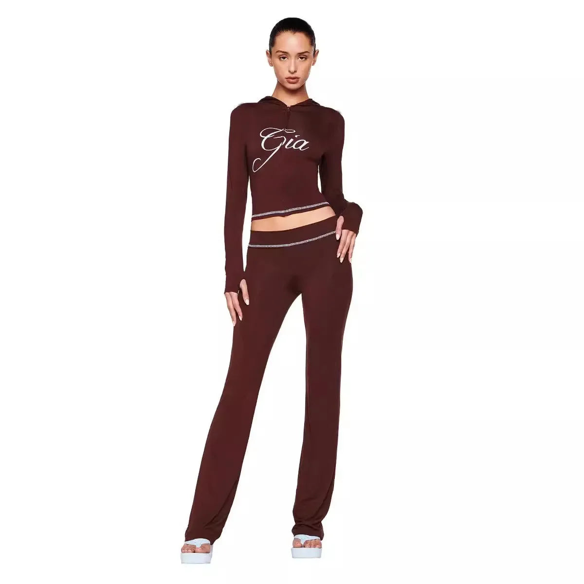 Gia Luxe Printed Tracksuit Set