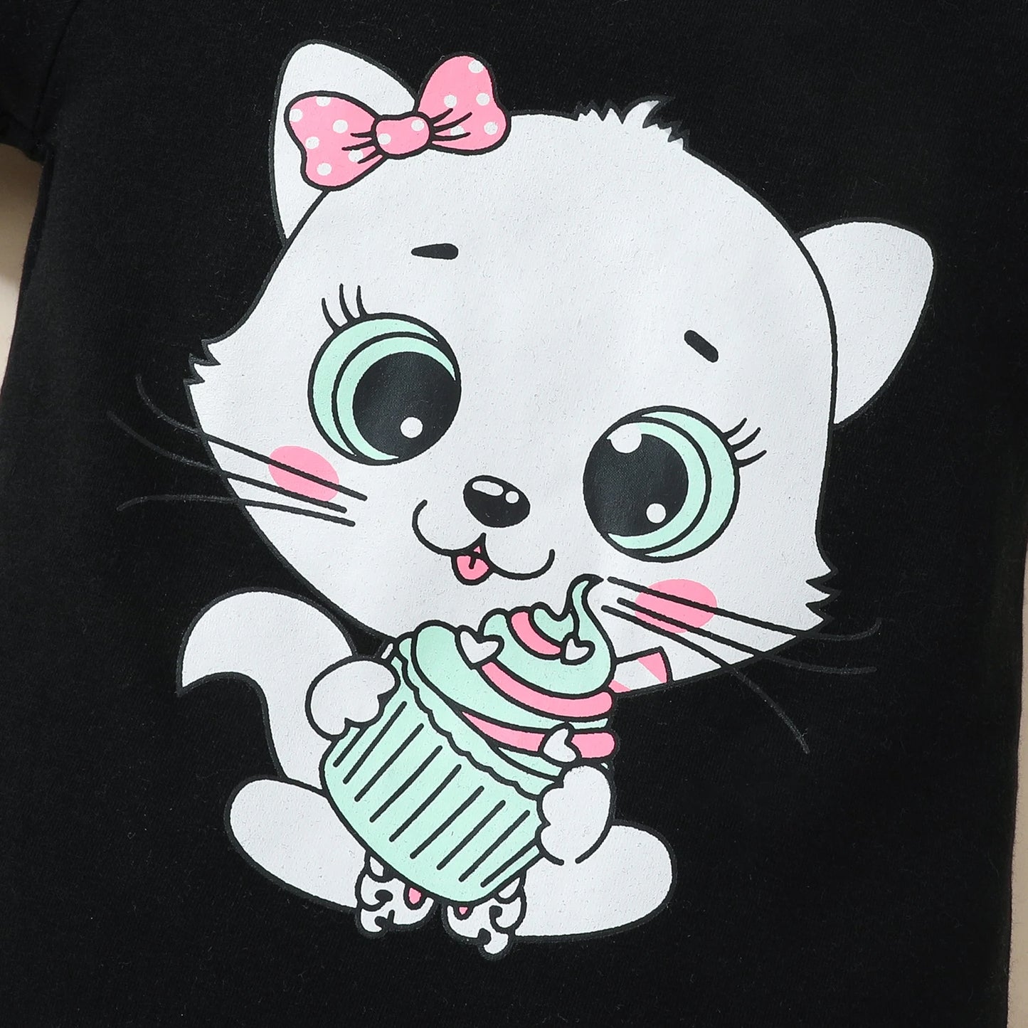 3-Piece Baby Girl  Dress Set - Adorable Cat