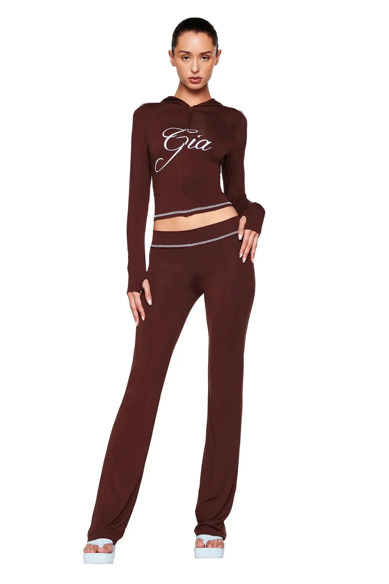 Gia Luxe Printed Tracksuit Set