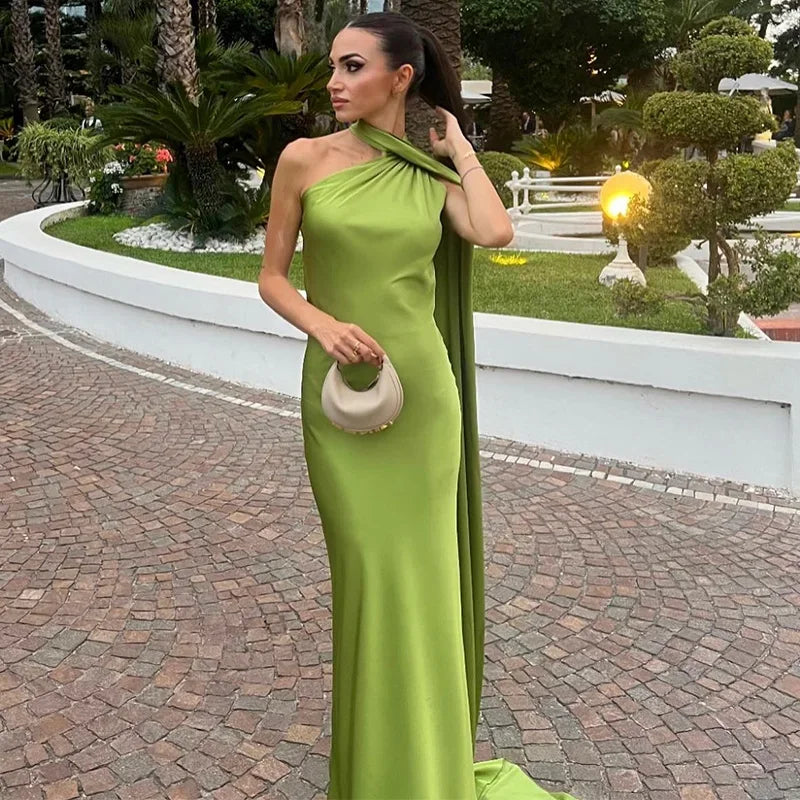 Elysian Boho Empress Halter Drape Maxi Dress