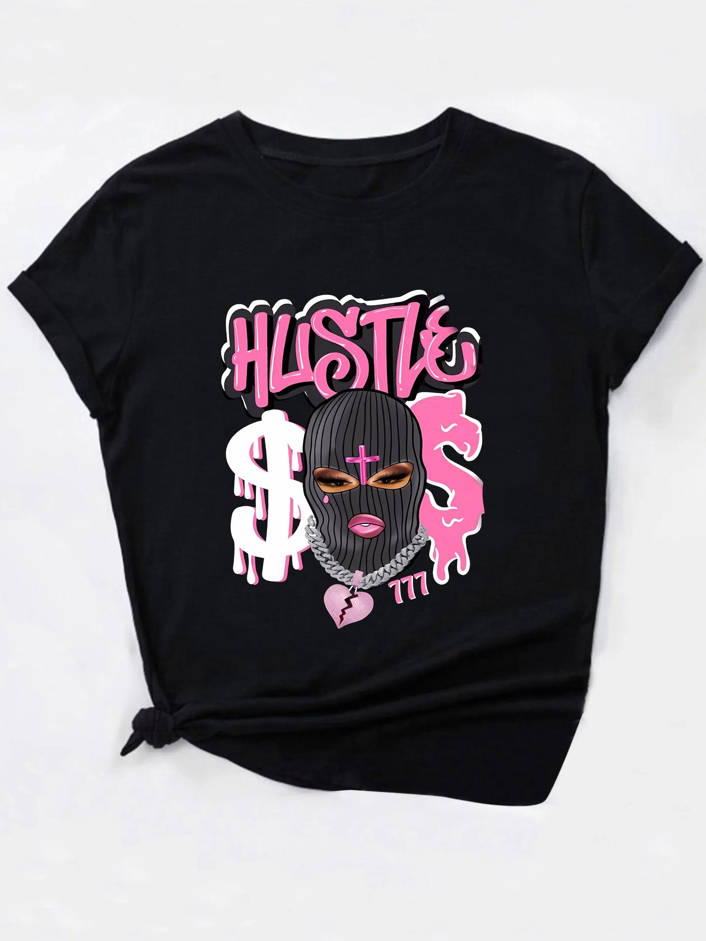 Women's Casual Short Sleeves Workout T-shirt with Cross Graphic Tshirt Women Tee-shirt Funny Cartoon Print Tee Casual Funny Top