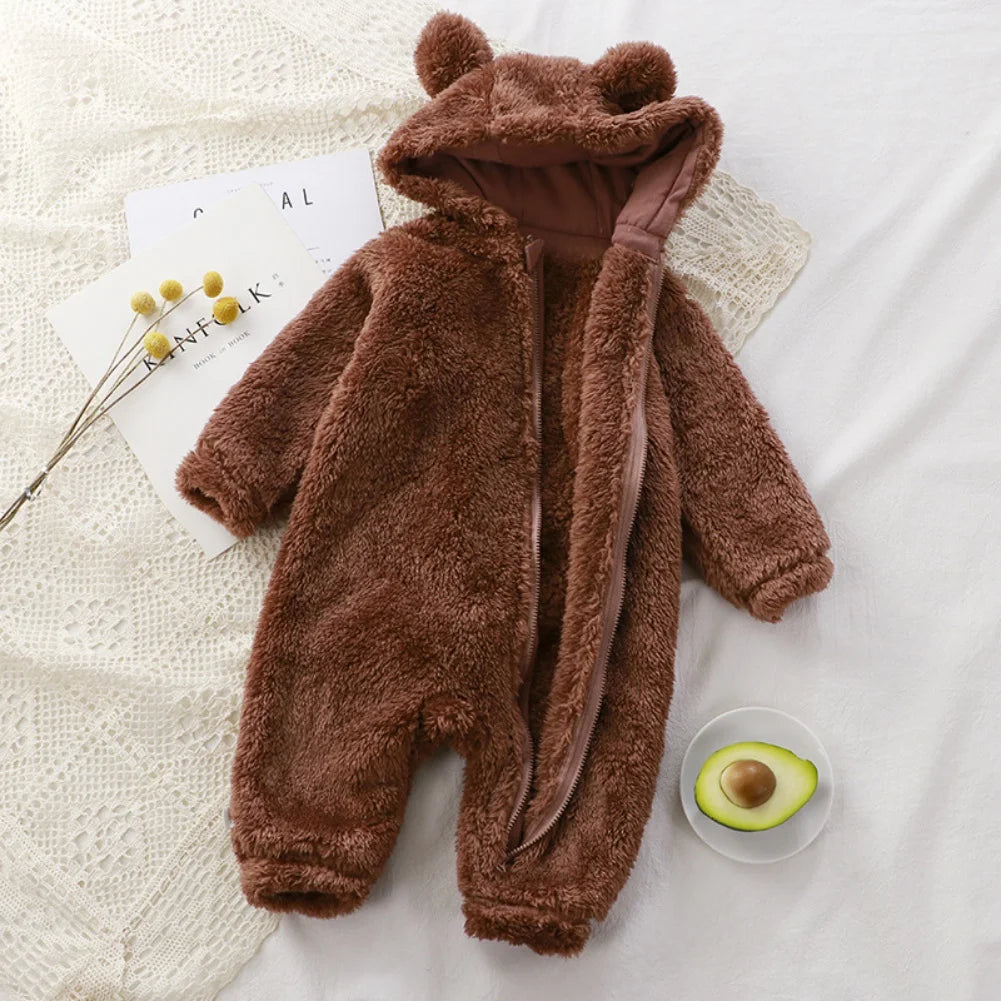 Winter Baby Clothes Cute Cartoon Bear Baby Rompers Pajamas