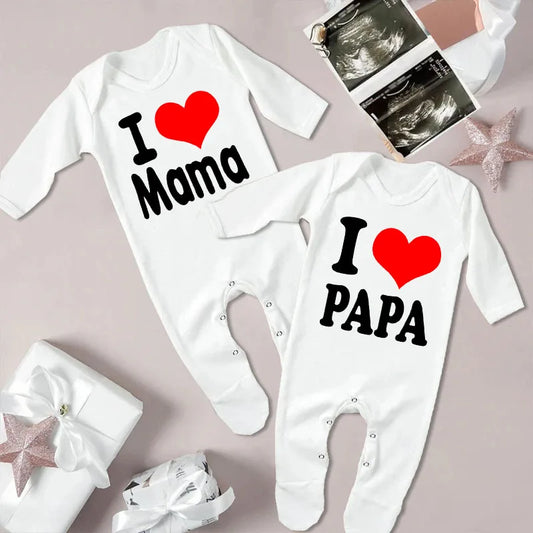 I Love "Family Members Labels" Romper Suit