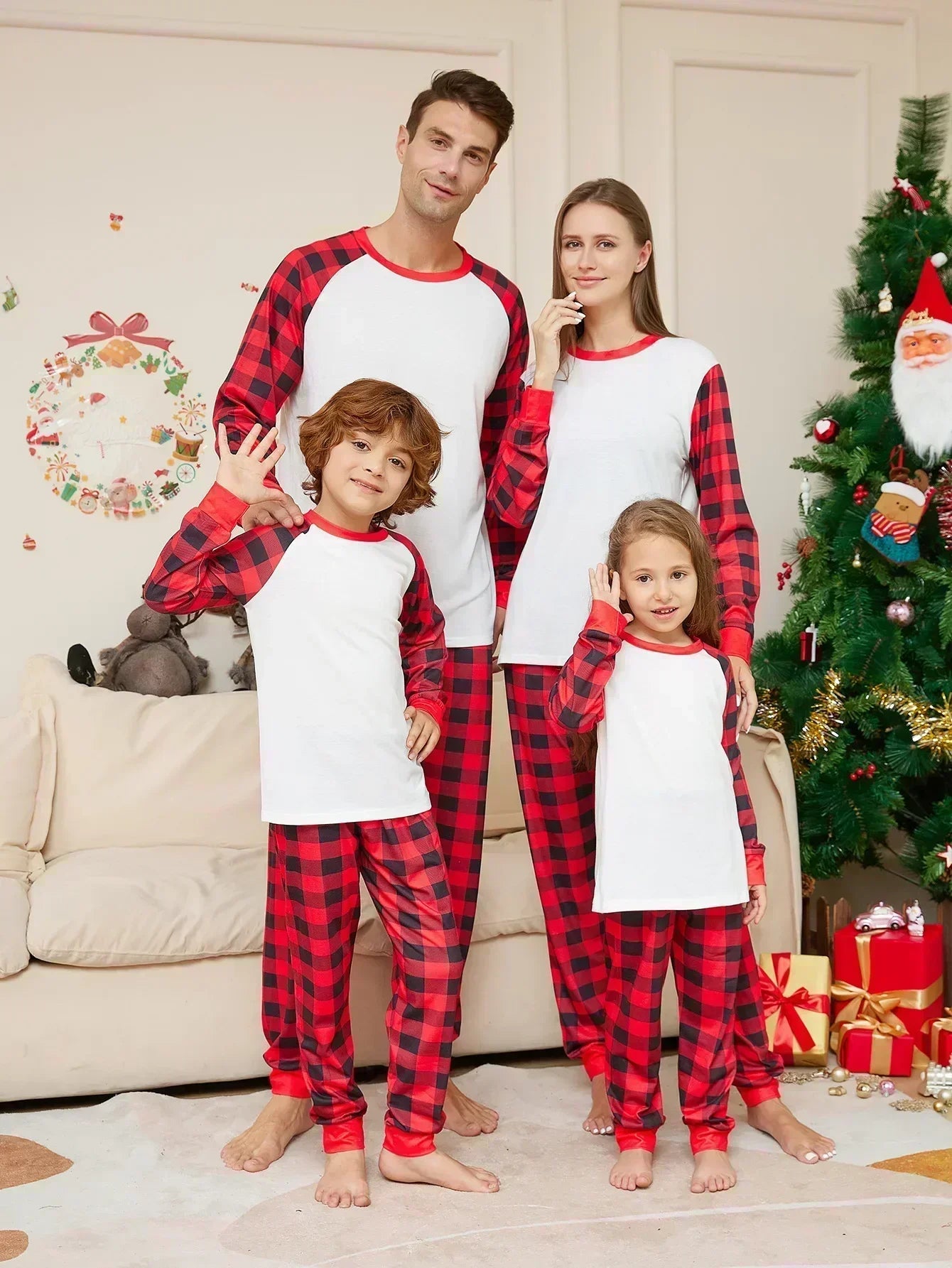 Christmas Pajamas Adult Kids Baby&Dog Matching Clothes