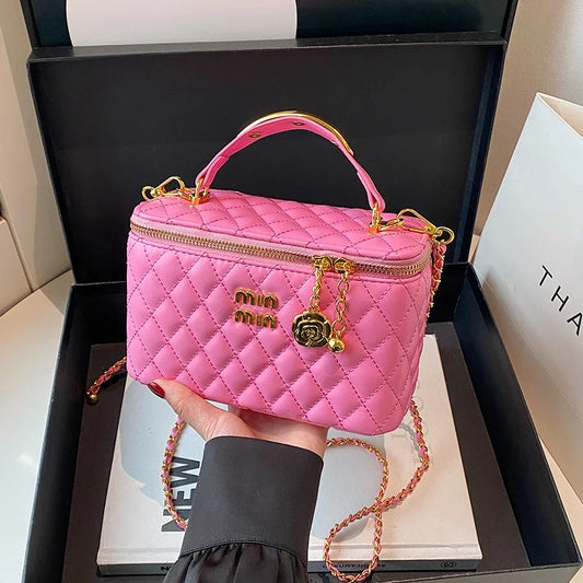 Luxury Textured Tote Bag Women - Large Capacity Square Design with Vintage Minimalist Style & Custom Brand Letter Embellishment