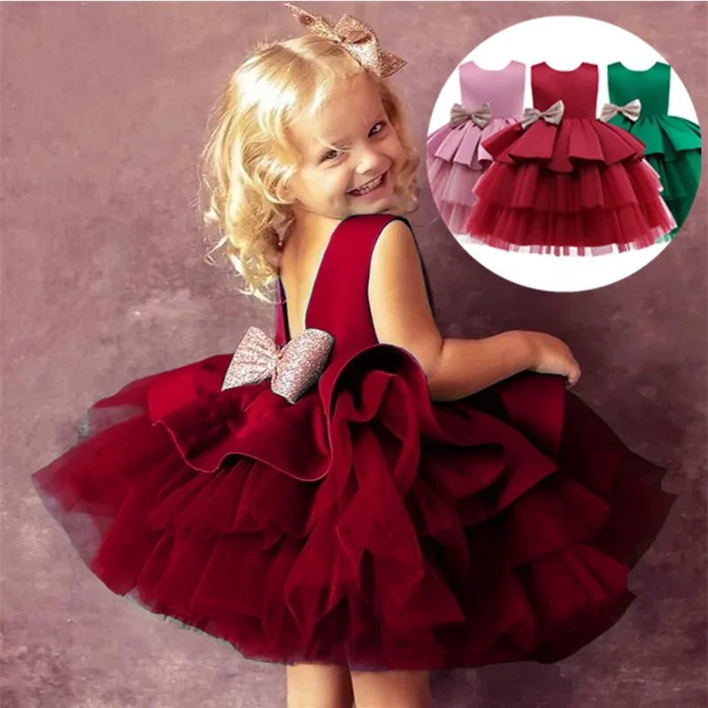 Princess Dress Wedding Birthday Tutu Prom Children Elegant Party Communion Clothes