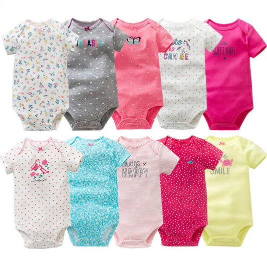 Unisex Baby Bodysuits Clothes Cotton Flower Rompers