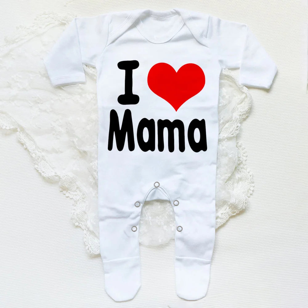 I Love "Family Members Labels" Romper Suit